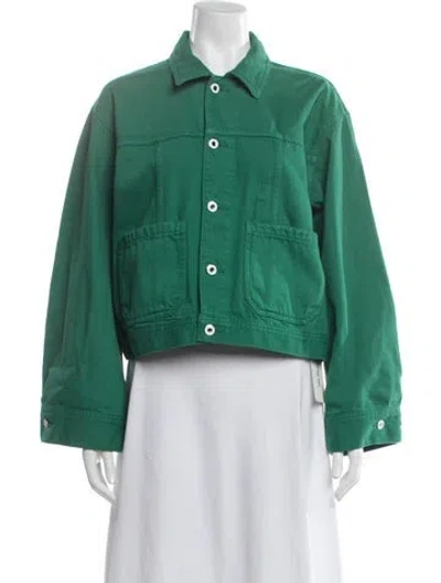 Pre-owned Favorite Daughter Denim Jacket In Green