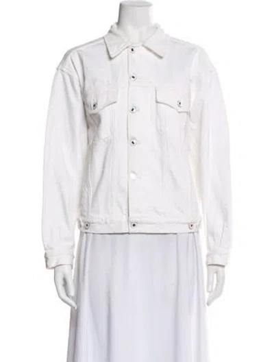 Pre-owned Favorite Daughter Denim Jacket In White