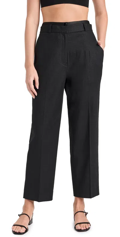 FAVORITE DAUGHTER DOUBLE WAIST PANTS BLACK