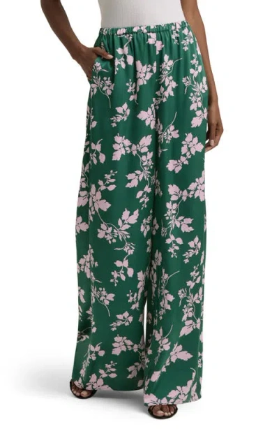 Favorite Daughter Effortless Wide Leg Pants In Emerald Floral