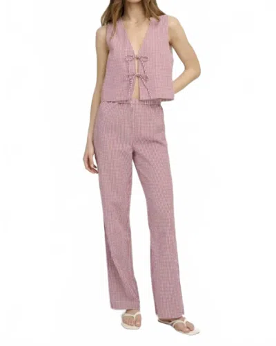 Favorite Daughter Everything Straight Leg Pant In Raspberry In Multi
