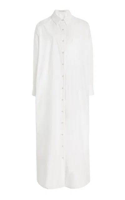 Favorite Daughter Ex Bf Oversized Cotton Maxi Shirt Dress In White