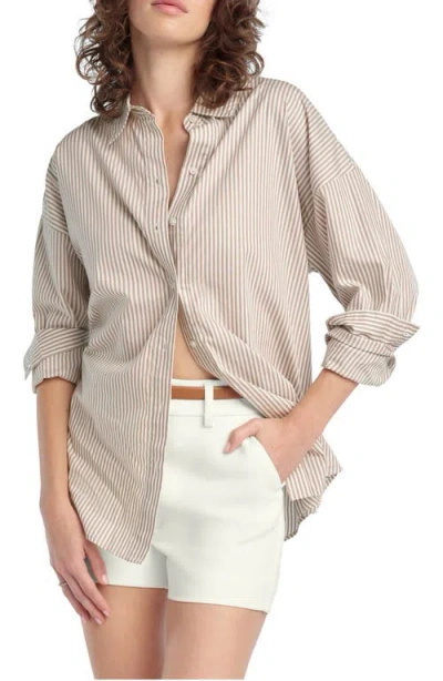 Favorite Daughter Ex Boyfriend Oversize Button-up Shirt In Brown