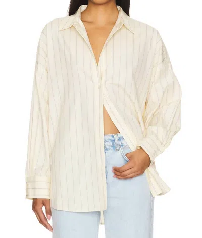 Favorite Daughter Ex-boyfriend Shirt In Cream & White In Multi