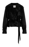 Favorite Daughter Exclusive Cropped Trench Coat In Black