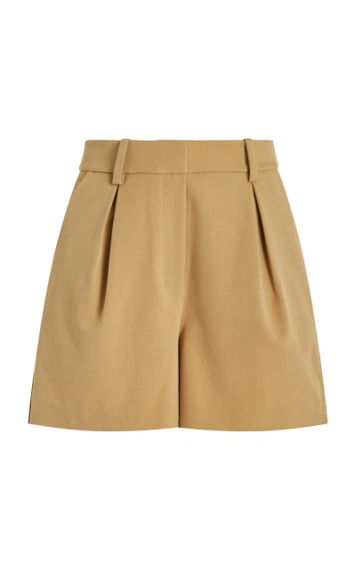 Favorite Daughter Exclusive Favorite Pleated Twill Trench Shorts In Neutral