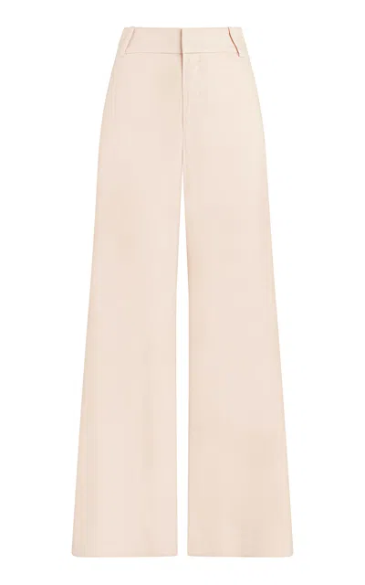 Favorite Daughter Exclusive The Jones Linen-blend Wide-leg Pants In Pink