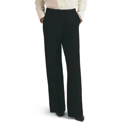 Favorite Daughter Fatigue Sisters Cotton & Cashmere Wide Leg Sweater Pants In Black