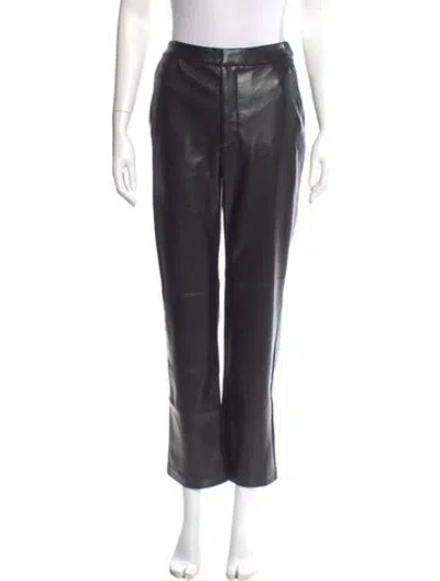Pre-owned Favorite Daughter Faux Leather Straight Leg Pants W/ Tags In Black