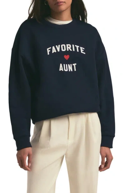 Favorite Daughter Favorite Aunt Graphic Sweatshirt In Navy