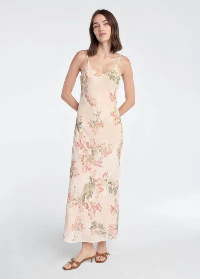 Favorite Daughter Favorite Floral Maxi Dress In Light Peach Rose In Multi