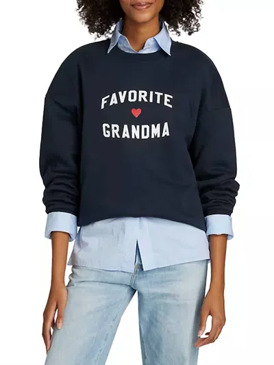 Favorite Daughter Favorite Grandma Heart Logo Sweatshirt In Navy In Blue