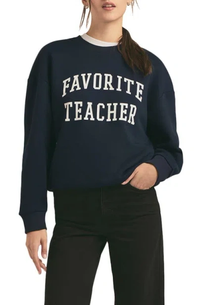Favorite Daughter Favorite Teacher Sweatshirt In Navy