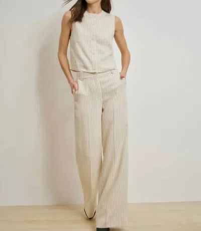 Favorite Daughter Fine Line Sleeveless Top In Cream Pinstripe In Neutral