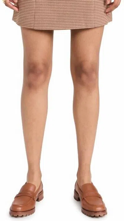 Favorite Daughter First Wife Mini Skirt In Toffee Houndstoot In Multi