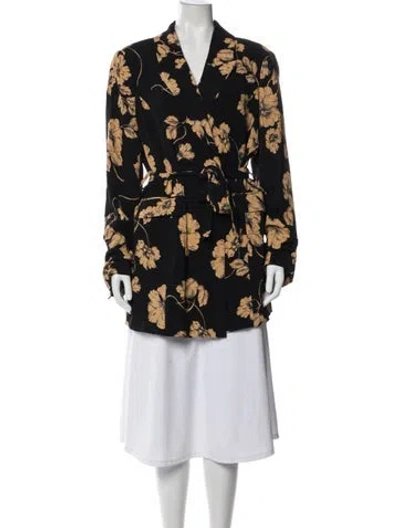 Pre-owned Favorite Daughter Floral Print Fur Jacket In Multi