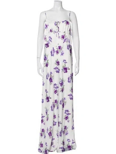 Pre-owned Favorite Daughter Floral Print Long Dress In Gray