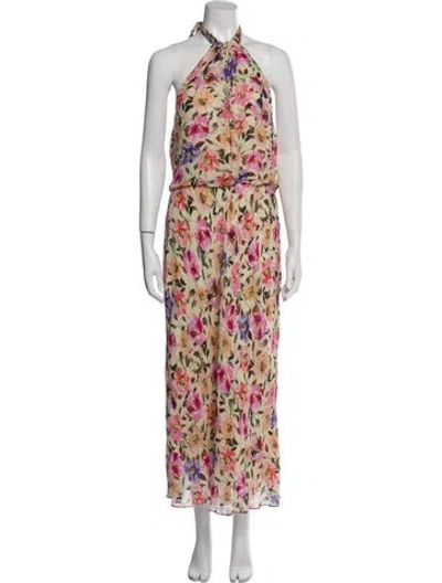 Pre-owned Favorite Daughter Floral Print Long Dress In Multi