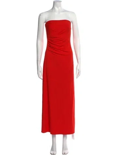 Pre-owned Favorite Daughter Floral Print Long Dress In Orange