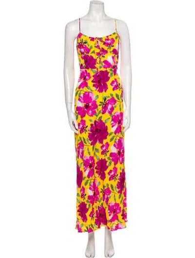 Pre-owned Favorite Daughter Floral Print Long Dress In Pink