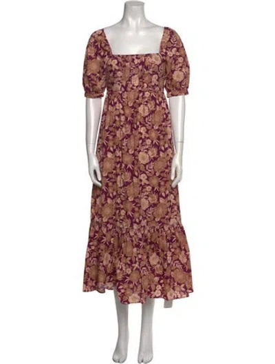 Pre-owned Favorite Daughter Floral Print Long Dress In Purple