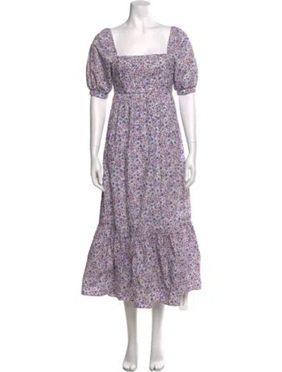 Pre-owned Favorite Daughter Floral Print Long Dress W/ Tags In Purple
