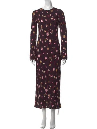 Pre-owned Favorite Daughter Floral Print Long Dress W/ Tags In Purple