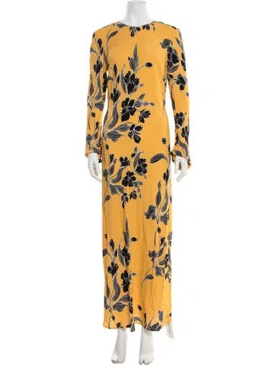 Pre-owned Favorite Daughter Floral Print Long Dress W/ Tags In Yellow