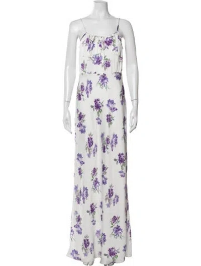 Pre-owned Favorite Daughter Floral Print Long Dress In White