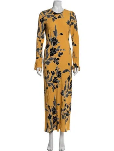 Pre-owned Favorite Daughter Floral Print Long Dress In Yellow