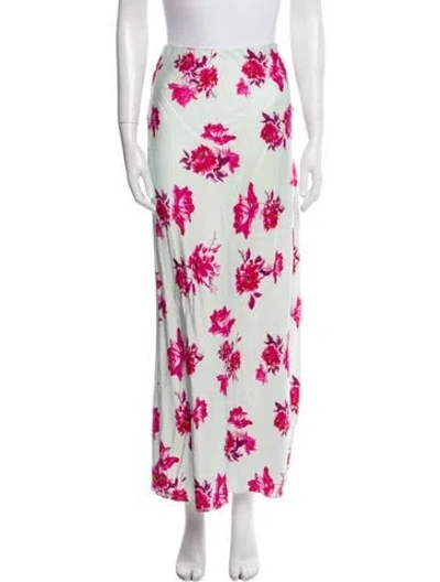 Pre-owned Favorite Daughter Floral Print Long Skirt In Blue