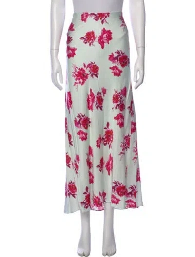 Pre-owned Favorite Daughter Floral Print Long Skirt In Blue