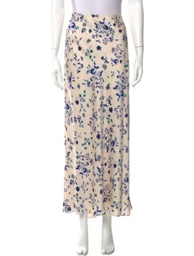 Pre-owned Favorite Daughter Floral Print Long Skirt In Neutral