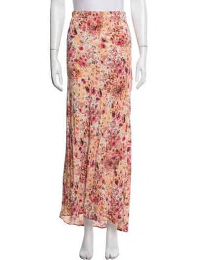 Pre-owned Favorite Daughter Floral Print Long Skirt In Neutrals