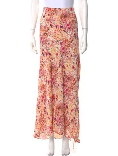 Pre-owned Favorite Daughter Floral Print Long Skirt In Pink