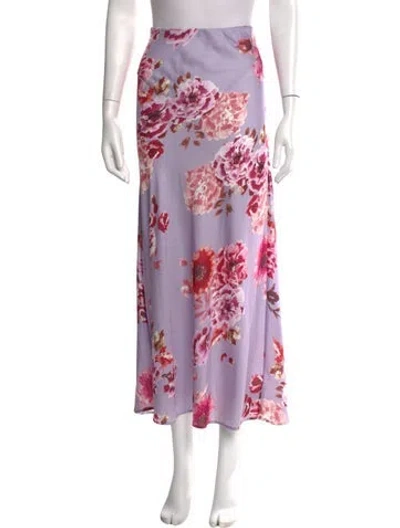 Pre-owned Favorite Daughter Floral Print Long Skirt In Purple