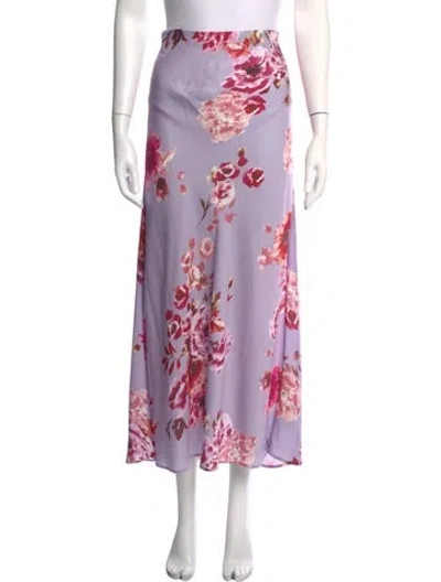 Pre-owned Favorite Daughter Floral Print Long Skirt In Purple