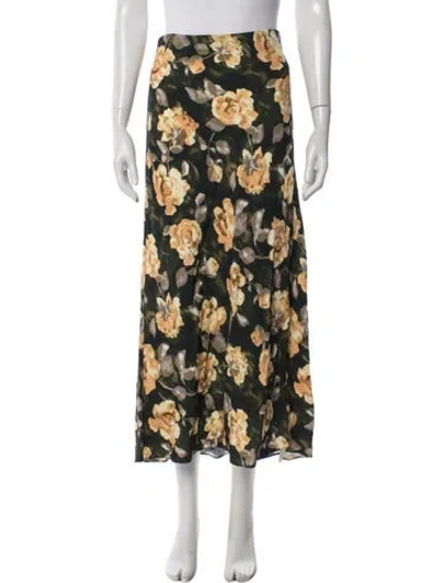 Pre-owned Favorite Daughter Floral Print Long Skirt W/ Tags In Black