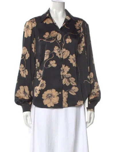 Pre-owned Favorite Daughter Floral Print Long Sleeve Blouse In Multicolor