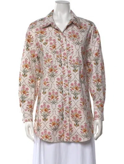 Pre-owned Favorite Daughter Floral Print Long Sleeve Top In Multicolor