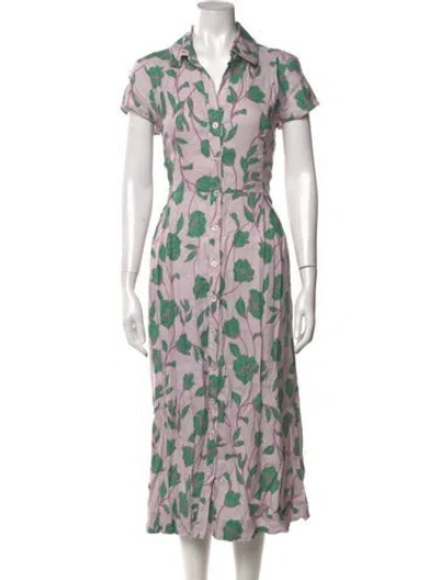 Pre-owned Favorite Daughter Floral Print Midi Length Dress In Multi