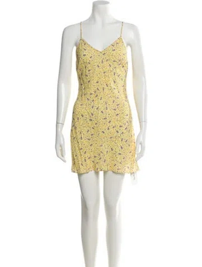 Pre-owned Favorite Daughter Floral Print Mini Dress In Blue