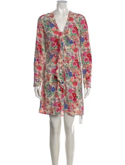 Pre-owned Favorite Daughter Floral Print Mini Dress In Pink