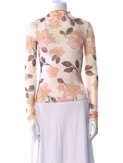 Pre-owned Favorite Daughter Floral Print Mock Neck Sweatshirt W/ Tags In Multi