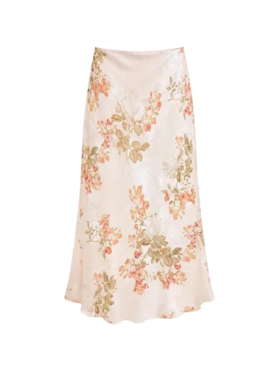 Favorite Daughter The Favorite Skirt In Light Peach Rose In Multi