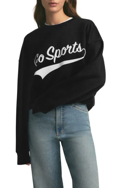 Favorite Daughter Go Sport Sweatshirt In Black/white