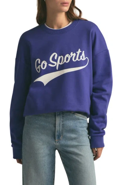 Favorite Daughter Go Sport Sweatshirt In Royal Blue/white