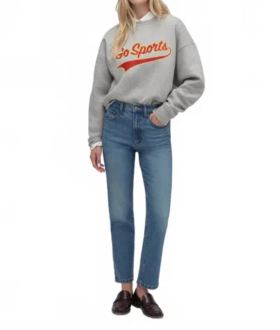 Favorite Daughter Go Sports Sweatshirt In Heather Grey And Red In Gray