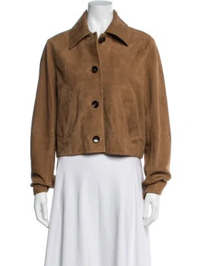 Pre-owned Favorite Daughter Goat Leather Jacket In Brown
