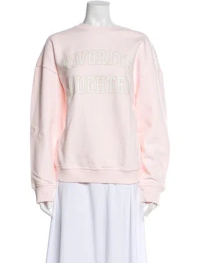Pre-owned Favorite Daughter Graphic Print Crew Neck Sweater In Neutral